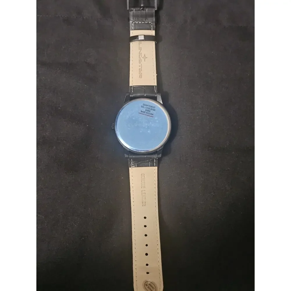 51.6mm watch yingyang map&Analog bezel w/genuine black Leather band
